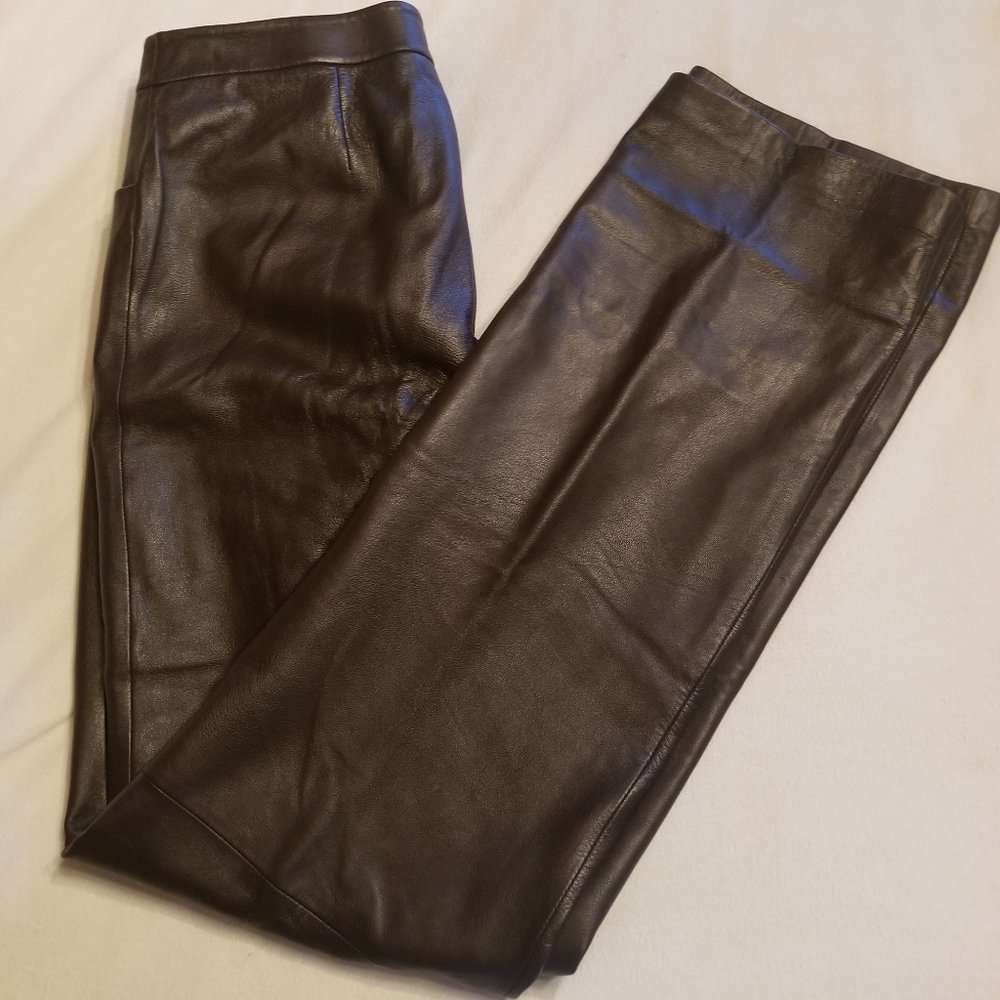 Caslon Dark Brown Leather Pants
